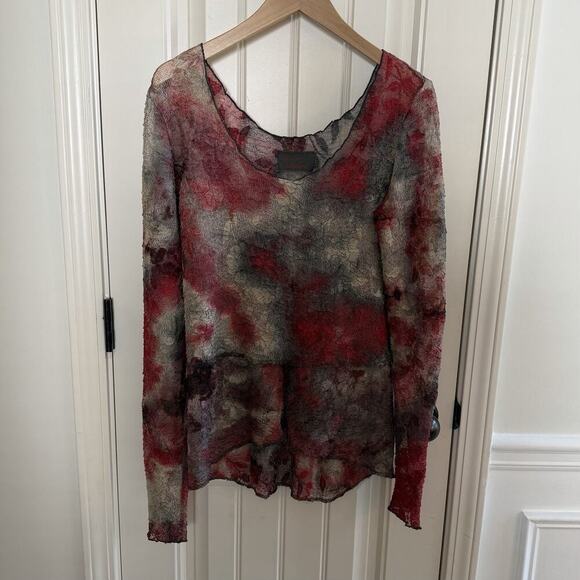 Aida Dalati Tops - Vintage Aida Dalati Y2K Sheer Burnout Mesh Top Women’s Size Medium